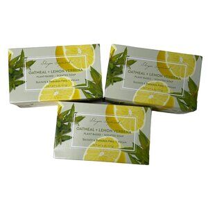 Plant Based Soap Oatmeal Lemon Verbena Sulfate Paraben Free Lot 3 mq